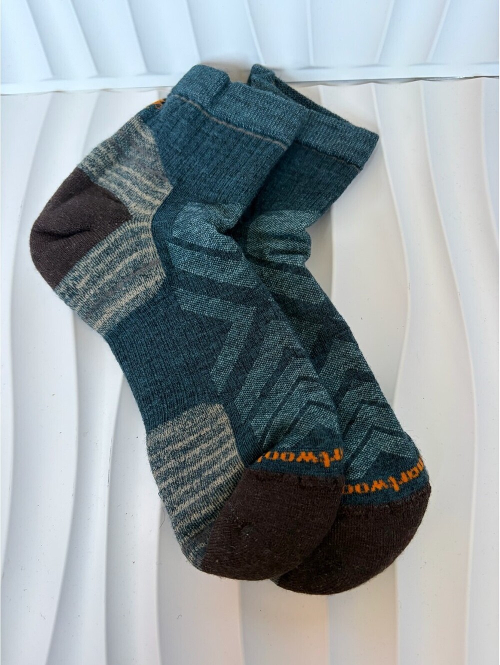 Smartwool Merino Wool Hiking Crew Socks Blue Gray LG NWOT Performance Trail